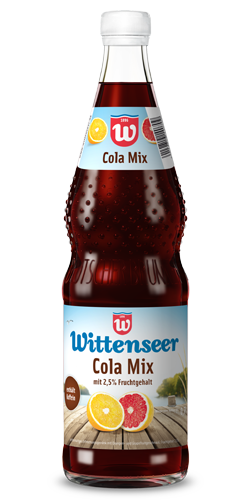 Flasche der Cola Mix Limonade von der Wittenseer Quelle