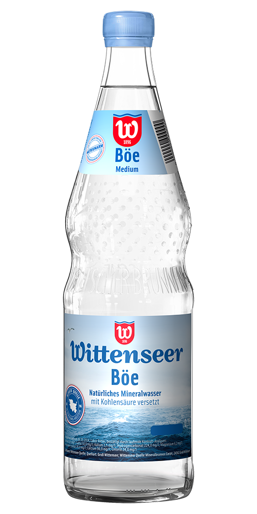 Flasche des dezent prickelnden Wittenseer Mineralwassers Böe