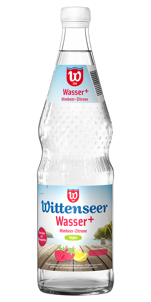 Flasche Wittenseer Wasser Plus Himbeer Zitrone von der Wittenseer Quelle