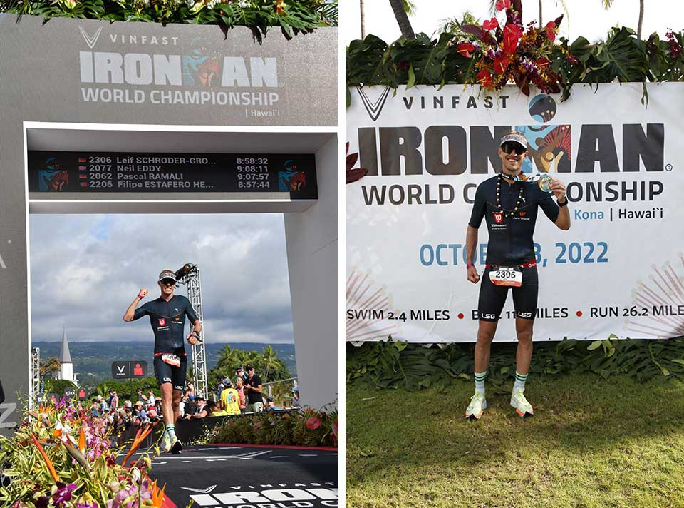 Highlight für Leif: Start bei den Ironman Weltmeisterschaften auf Hawaii und finish in unter 9 Stunden!